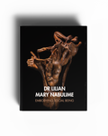 Book cover with a bronze sculpture and text on a black background