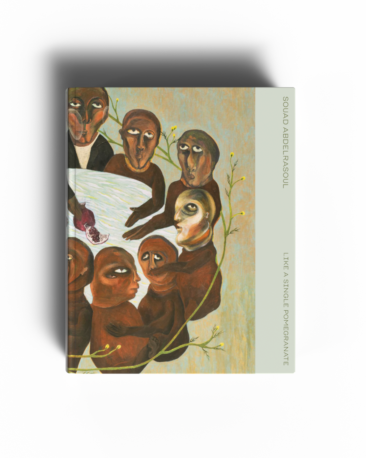 Book cover with artistic depiction of figures and branches on a beige background