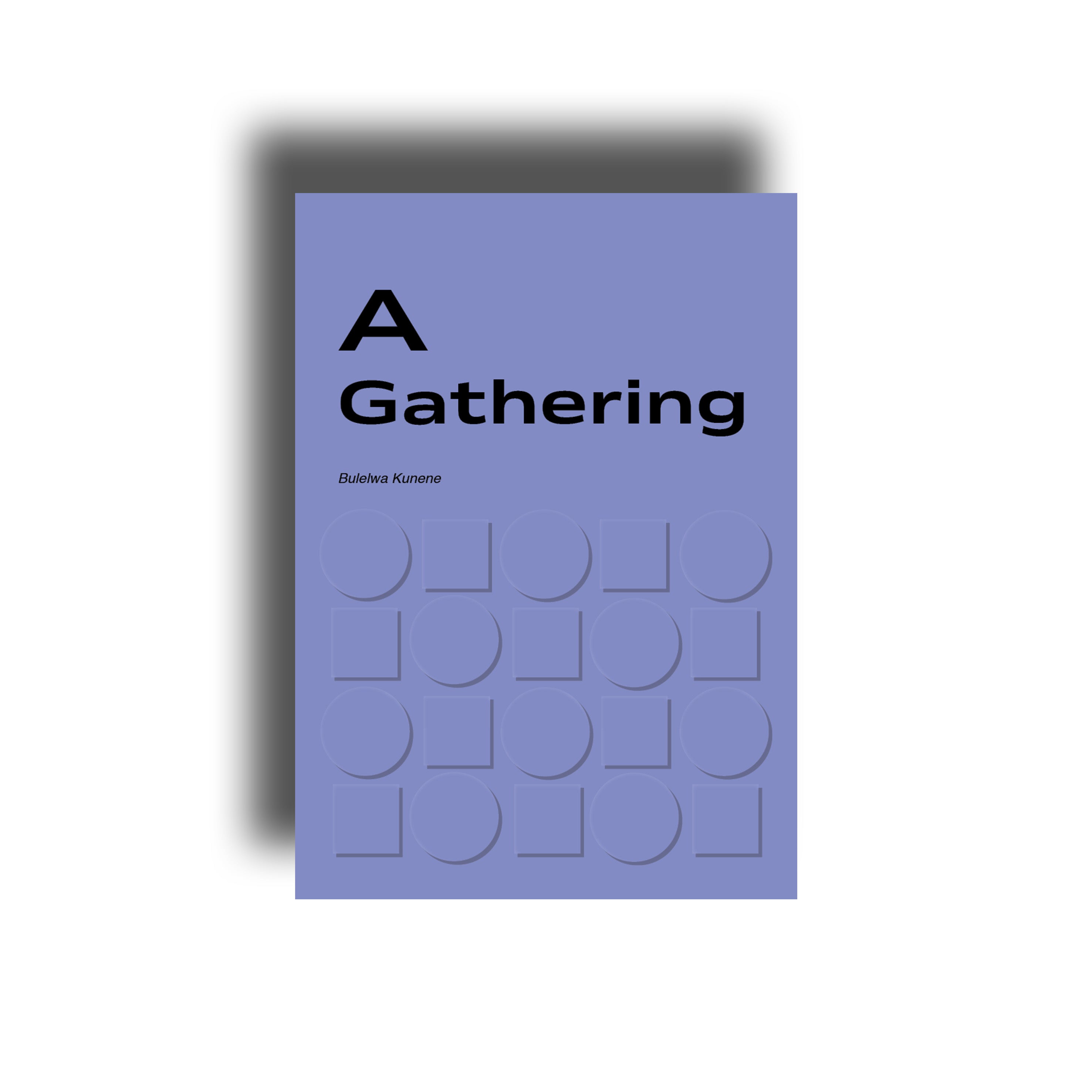 Book titled 'A Gathering' with a purple cover on a white background
